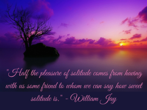 -Half the pleasure of solitude comes